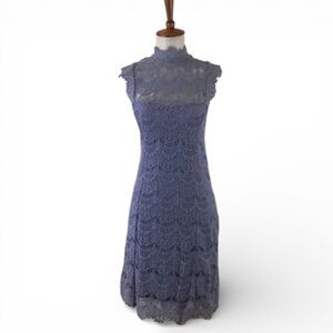 Free‎ People Daydream Dress Women’s M Lilac Lace Open Back Mini Bohemian Boho